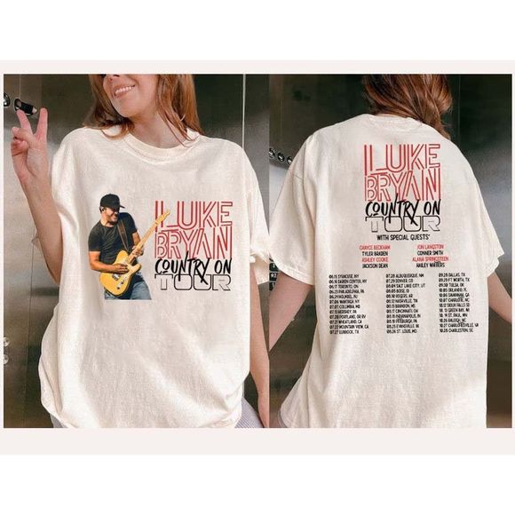 Lu Ke Tour 2023 Shirt B Ryan Country On 2 Sided T Shirts - Picture 1 of 4